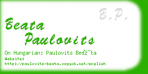 beata paulovits business card